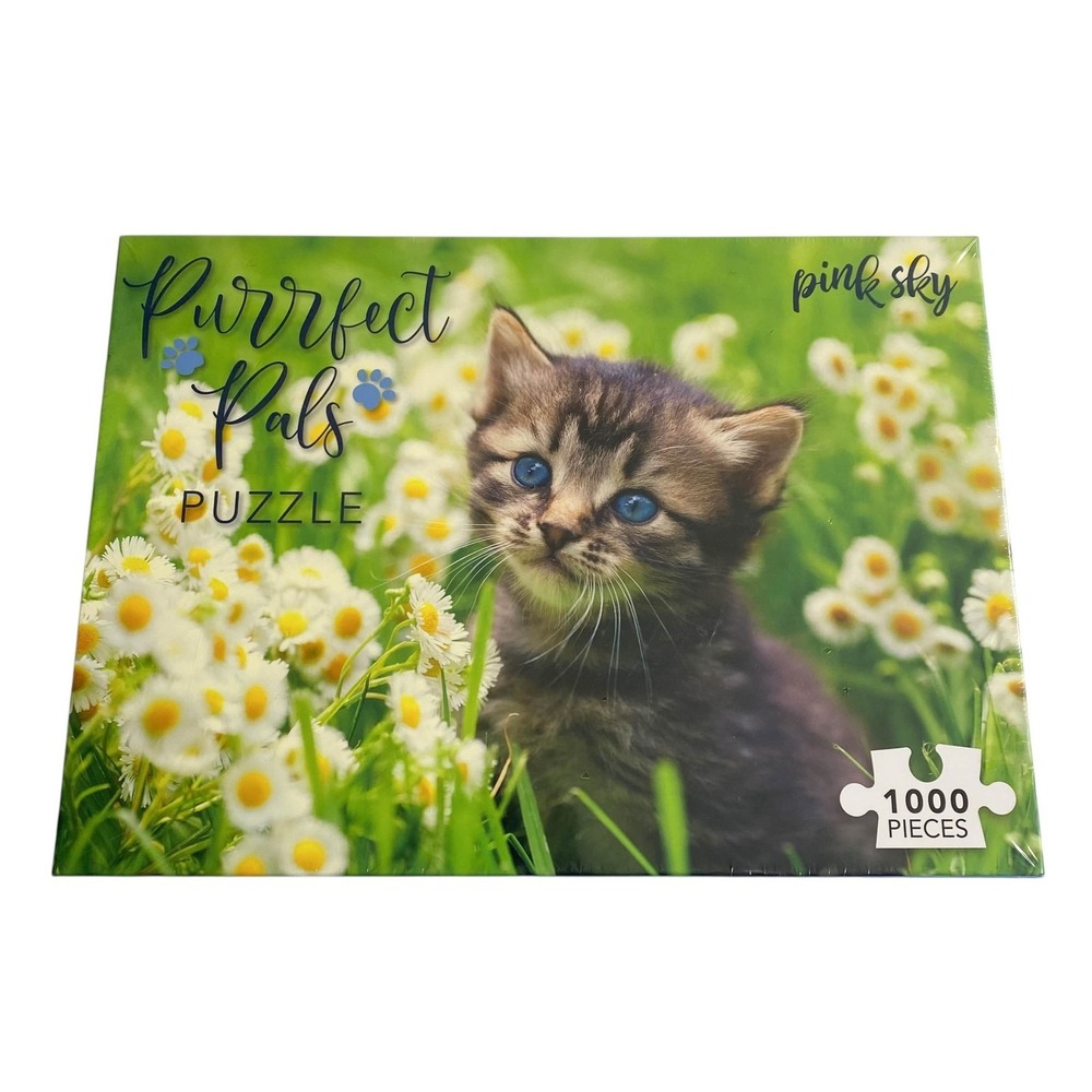 Pink Sky Purrfect Pals Kitten 1000 Piecers Puzzle NEW